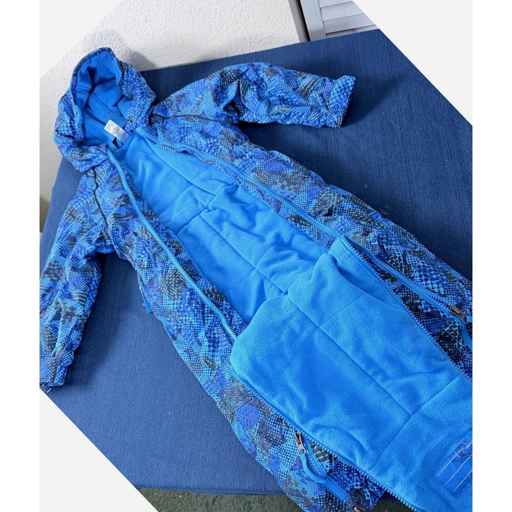 REI Toddler 2T Blue Geometric Print Fleece Lined Durable Ski Snowsuit Bunting - Picture 9 of 16
